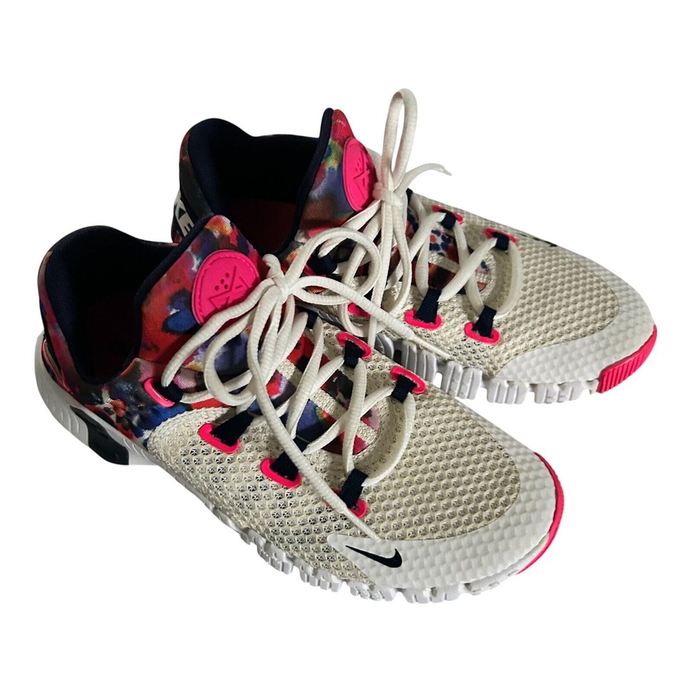 Nike Free Metcon 4 CZ0596-101 Womens 7‎ White Mesh Paint Train Athletic Sneaker